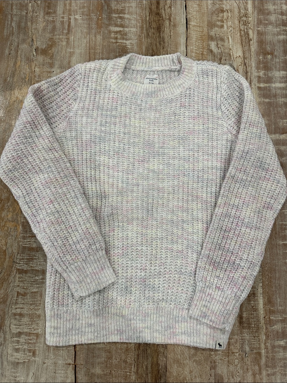 abercrombie kids Cream Speckled Crewneck Sweater
